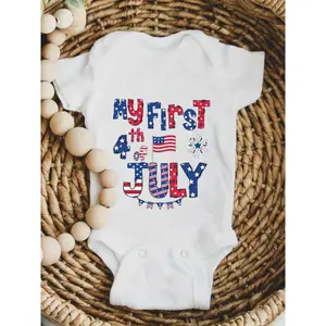 My for Baby'S First Independence Day Onesie - Cozy Outfit Featuring Vibrant Patriotic Designs, Perfect for Celebrating Baby'S Initial 4Th of July - Gentle, Airy Fabric Great for Hot Summer Weather, for Outdoor