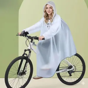 Transparent Full Body Waterproof Rain Poncho Heavy Duty One Piece for Outdoor Cycling & Biking,Raincoat