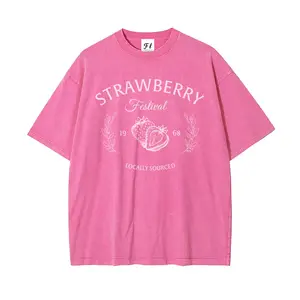 Strawberry Festival Cottagecore Shirt Oversize Unisex Washed T-Shirt for Women and Men's Unisex Fit Batik Cotton Oversize Streetwear Menswear  Super Soft Pre-Shrunk