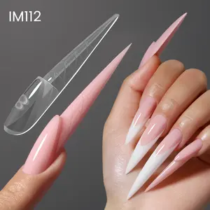 YOKEFELLOW ImMaster Space Reverse French Dual Form New Shape 3D Stiletto French Nail Dual Form 150PCS/BOX 15Sizes Magic Caps Zone French Dual Form Nail Durable and Resuable Nail Art Tool for Beginners and Professional Nail Extension IM112 Stiletto