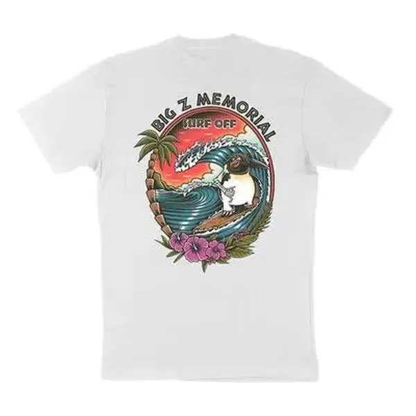 Men's Vintage Casual Classic Short-Sleeve Round Neck T-Shirt with Colorful Big Z Memorial Surf Graphic, Soft Menswear Fabric, Top, Shortsleeve, 100% Cotton
