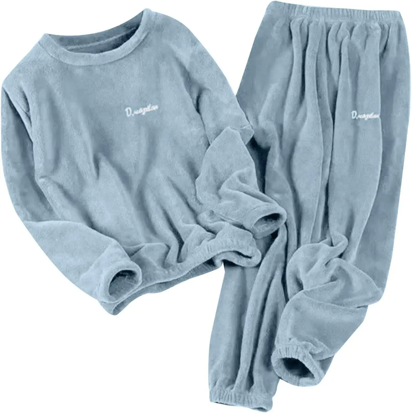 Women's Plaid Flannel Pajama Set, Cozy Fleece Long Sleeve Loungewear, Soft and Comfortable for Winter, Nightwear Barrel Oversized Sweatpants