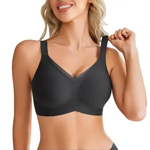Womens Seamless Bras No Underwire V Mesh Comfort Bralette Full Coverage Push Up Everyday T-Shirt Bra