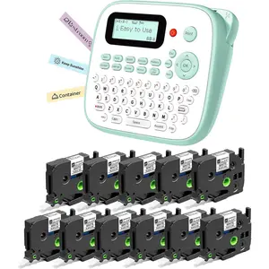 Label Maker with White Tapes Desktop Labeler Machine for Kids Handheld Labeler Laminated White Multiple Symbols Home Office School Teachers Gifts