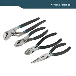 4 Pc Anvil Electrician's Pliers Hand Tool Set 4-Piece