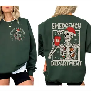 Emergency Department Christmas Sweatshirt, ED Nurse Sweatshirt, ER Christmas, ED Christmas Sweatshirt, Er Nurse Gift, Nurse Gifts, Xmas Nursing Outfit, Unisex Casual Streetwear,  For Her For Him