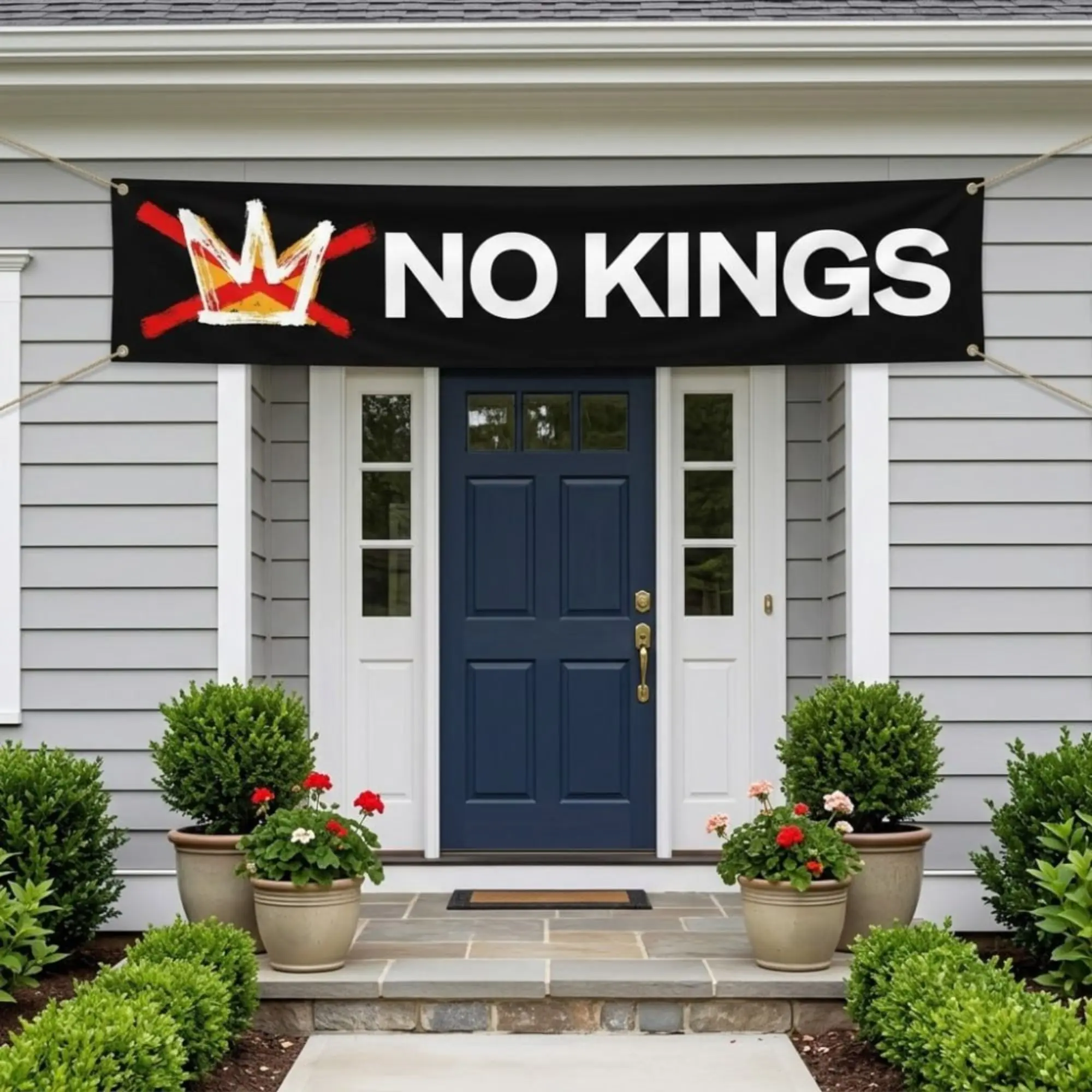 "No Kings" Patriotic Banner - Heavy Duty Outdoor Vinyl Sign - Flag for Porch & Garden - American Liberty Decor – Independence Day Banner – March 28 2026 Decor