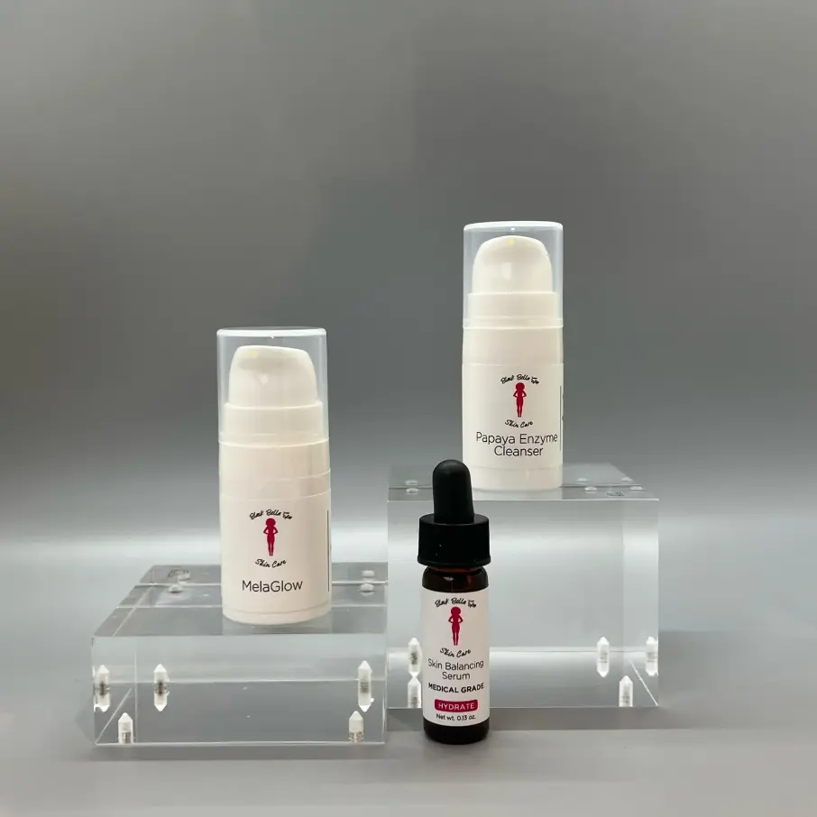 Brightening (Anti Hyperpigmentation) Sampler Kit Cream Serum Skincare Cleanser Exfoliant Skin Repair Comfort
