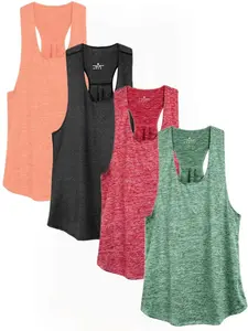 Women's Solid Racer Back Sports Tank Top, Quick Drying Breathable Sleeveless Sports Top for Gym Workout Running, Ladies Sportswear for All Seasons, Gym Wear