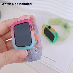 Cute Silicone Watch Band & Case Set, Fashionable Watch Band & Watch Case, Smart Watch Strap for Apple Watch Series 9 8 7 6 5 4 3 2 1 SE, Smart Watch Accessories, Wearable