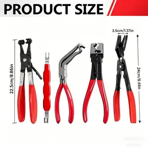 5-Piece Automotive Electrical Disconnect Kit - High Carbon Steel 60° Connector Separator, Hose Clamp Pliers, Hose Removal Tool, Wiring Terminal Remover, Specialty Mechanic Tools, Portable Industrial Emergency Car Repair Set, Men’s Gift with day labor