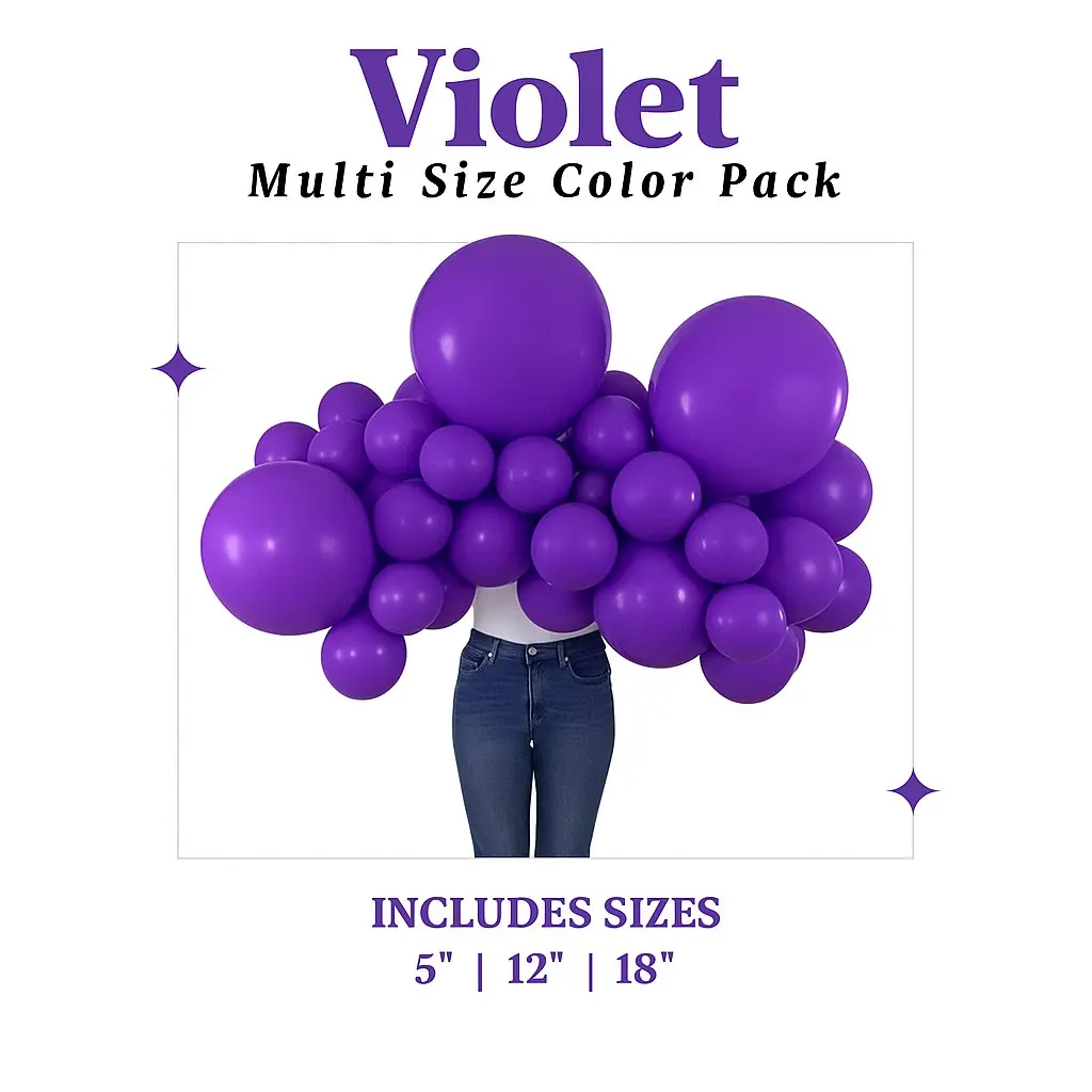 Violet Balloon Pack with Optional Add-Ons