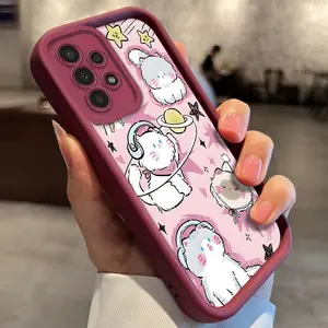 Cartoon Cute Pink Kitten Pattern Phone Case for Galaxy  S21,S22,S23,S24,S25,S26,A13,A14,A15,A16,A17,A33,A34,A35,A36,A52,A53,A54,Note Ultra Plus FE 5G