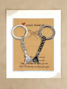 2 Piece Pinky Promise Gift Set, Couple Keychains, Valentine's Day Present, Boyfriend Girlfriend Best Friend Birthday Gift, Trendy Cute Keychain