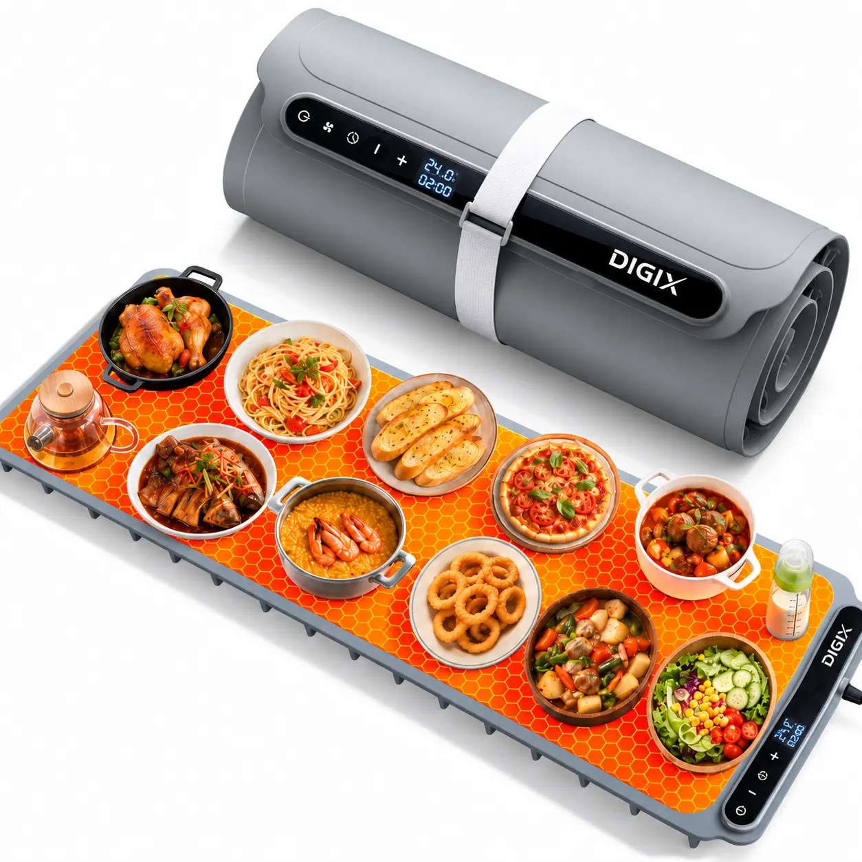 DIGIX Electric Food Warming Mat - 8s Fast Heating, Portable Hot Plate for Thanksgiving, Family Dinners, Holiday Gift for Mom,techvibes