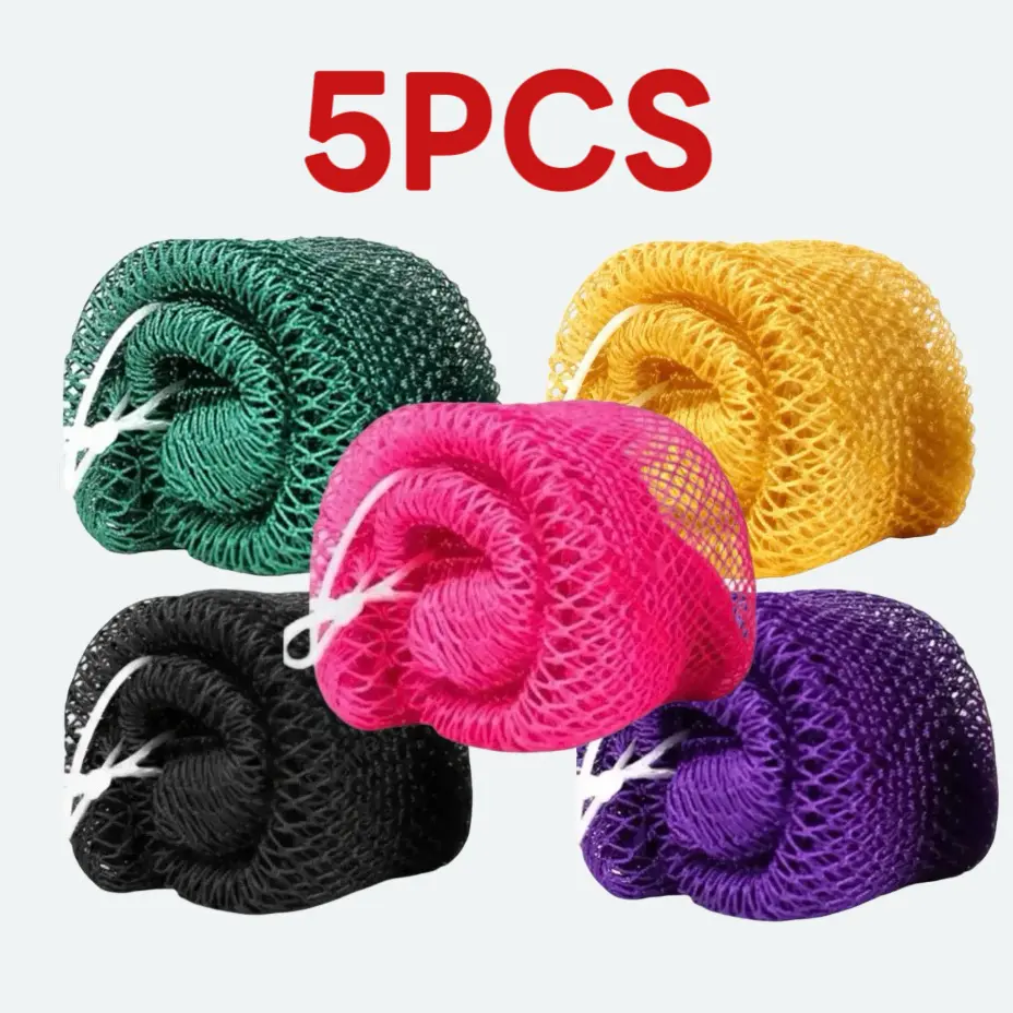 African Exfoliating Net Sponge - Ethically Sourced Ethical Nylon from Nigeria, African Net Sponges for Full Body Exfoliation, Gentle Exfoliation Loofahs & Poufs, Quick-Drying Hygienic Bath & Body Care Tool, Exfoliation Loofahs, Sponges, & Poufs, Mesh Spon