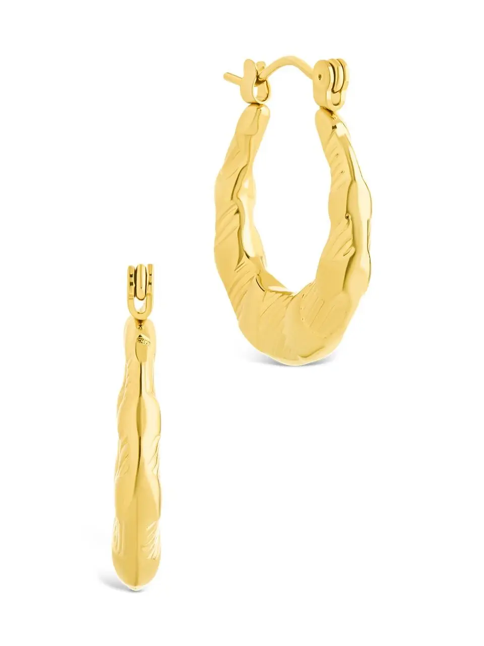 Amaryllis Brushed Hollow Hoop Earrings Amaryllis Brushed Hollow Hoop Earrings