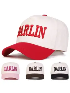 1pc Women's Darlin Trucker Hat, Personalized Embroidered Letter Design Baseball Cap, Street Fashion Casual Hat, Suitable For Spring, Autumn, Outdoor, Travel, Beach