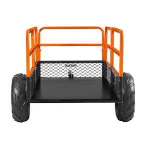 ATV UTV Utility Trailer - 22 Cu Ft, 1600lbs Capacity - Garden Dump Trailer, Steel Tow Behind Trailer w/ Removable Panel - Lawn Tractor Yard Waste Trailer 1600 lbs 22 cu.ft