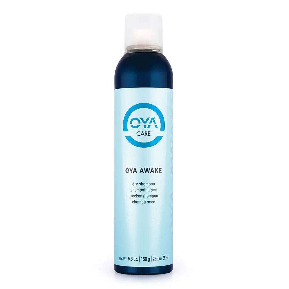 OYA Awake Dry Shampoo - Invisible Formula for all hair types. Formulated with a micro-porous mineral, Zeolite that instantly cleanses and removes excess oil with no residue. Leaves scalp feeling refreshed. Adds volume and shine
