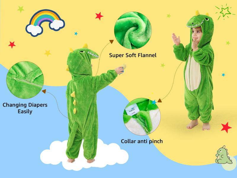 Kiditos Baby Animal Costume Unisex Toddler Onesie Warm Outfit Hooded Cute Romper Jumpsuit for Boys and Girls Kiditos Baby Animal Costume Unisex Toddler Onesie Warm Outfit Hooded Cute Romper Jumpsuit for Boys and Girls