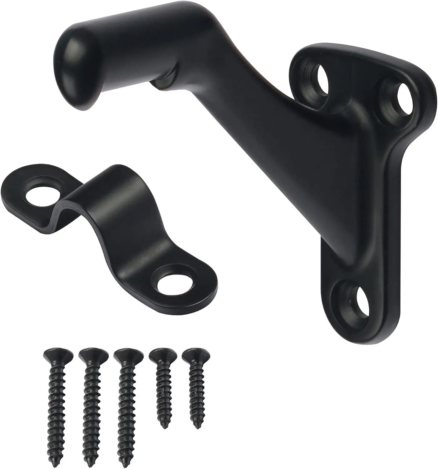 3 Pack Matte Black handrail Bracket,Handrail Stair Brackets 3" Heavy Duty Support Hardware Stairways, Home or Office Staircase Hand Rail Bracket with Screws,Easy Installation Railing Bracket