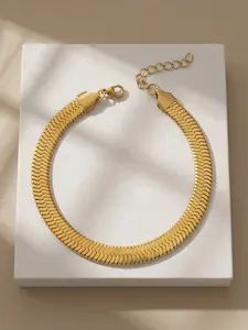 18K Gold Plated Snake Chain Anklet Non-Tarnish Summer Foot Jewelry