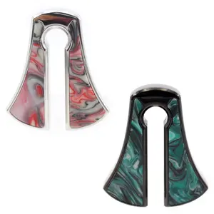 Alisouy 1PC Stainless Steel Sector Key Inlay Stone Ear Weights Expander Stretcher Plugs Gauges Earrings Body Piercing Jewelry