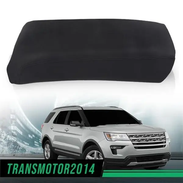 G-PLUS Motor Interior Leather Console Lid Armrest Cover Black Fit For 2011-2018 Ford Explorer