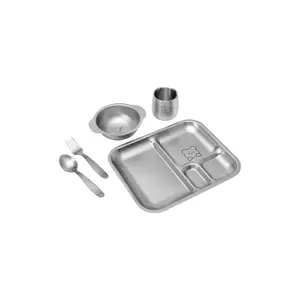 Teddy Stainless Steel Toddler Mealtime Set | Non-Toxic Feeding Essentials