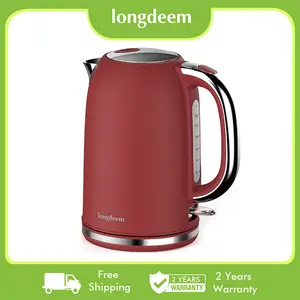 Electric Tea Kettle, Longdeem 1.7L Stainless Steel Water Boiler & Heater, 1500 Watts for Fast Boiling, Auto-Shutoff and Boil-Dry Protection, Cordless Serving with LED Light