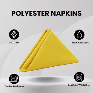 20 Inch Polyester Cloth Napkins Canary Yellow (Pack of 10)