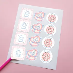 Strawberry Aesthetic Thank You Stickers | 2" Matte | 48pk