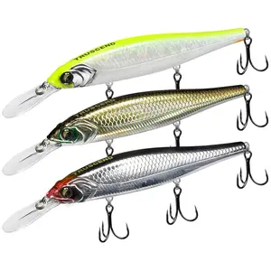 Truscend Suspending Minnow Lures Set Hard Jerkbaits Fishing Gear Swimbait with Treble Hooks Fishing Lures for Bass Trout Walleye Freshwater Saltwater