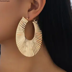 French Minimalist Chic Long Dangle Earrings for Women, Vintage Geometric Design with Straight Line & Semi-Circular Fan Shape, Trendy Titanium Steel Jewelry Perfect for Daily & Party Wear