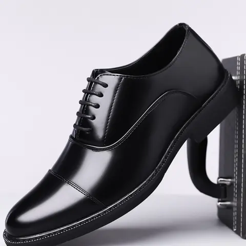Men's Luxury Business Leather Shoes, Business Style Shoes, Daily Office Shoes, Elegant Lace-Up Formal Wedding Shoes, Formal Footwear, Casual Work Party Meeting Wear, All Season Microfiber Upper
