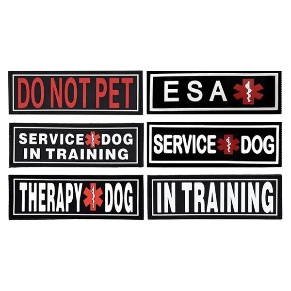DOGLINE - Pair Of Removable 3D Rubber Dog Harness Patches (3 sizes)