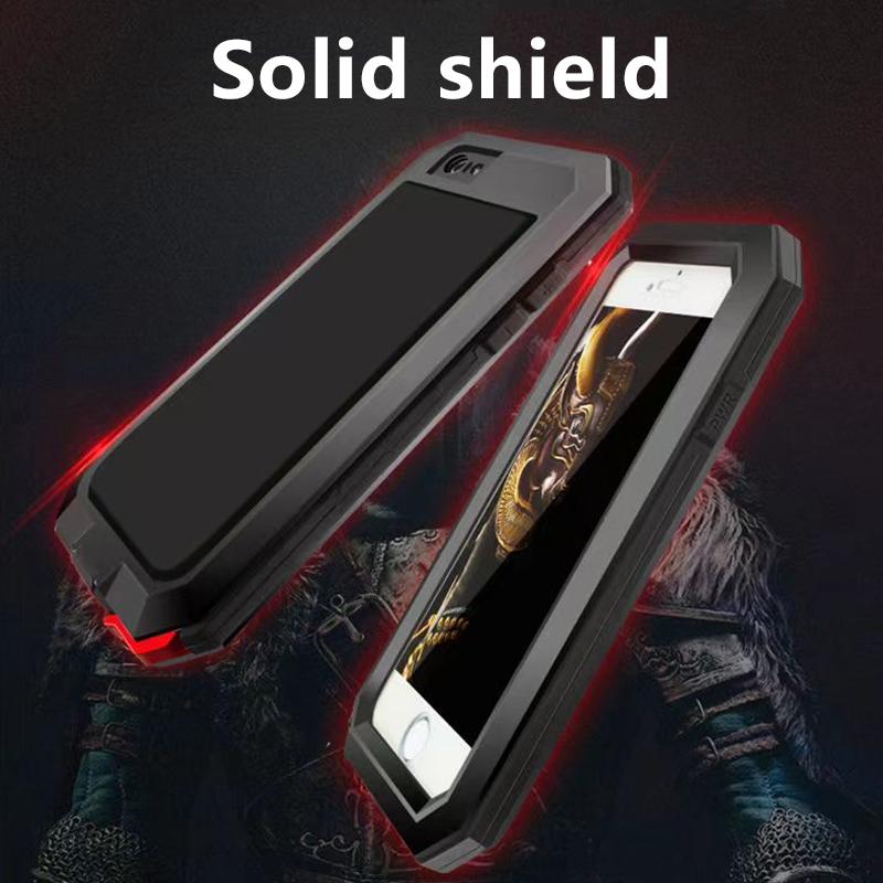 Metal Case For iPhone 16/15/14/13/12/11 ProMax/15 Plus/14 Plus/12/13/XR/Xs Max/X/XS PlusHeavy Duty Tough Rugged Case WithBuilt-in Glass Screen Protector, 360 FullBody DustProof Protective Cover