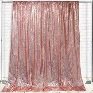 Glitz Sequin on Taffeta Drape/Backdrop 8 ft x 104 Inches Blush