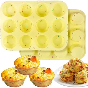 Egg Bite Molds 2 Pack 12 Cavities Air Fryer Muffin Baking Pan Nonstick  Mold for Baking Mini Muffins Tart Cupcake Quiche