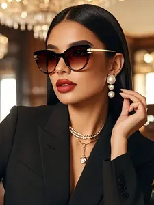 Vintage Leopard Print Cat Eye Glasses Frame, Fashionable Women's Eyewear, Metal Frame, Classic Style, Casual Decorative, Daily Wear