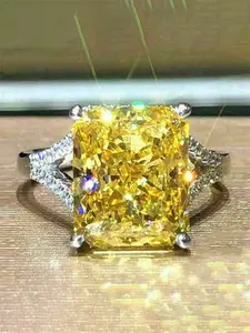 1 PC Luxury Cubic Zirconia Ring Solitaire Engagement Rings Wedding Promise Rings For Women For Wedding Engagement Party Jewelry Valentine's Day Gift