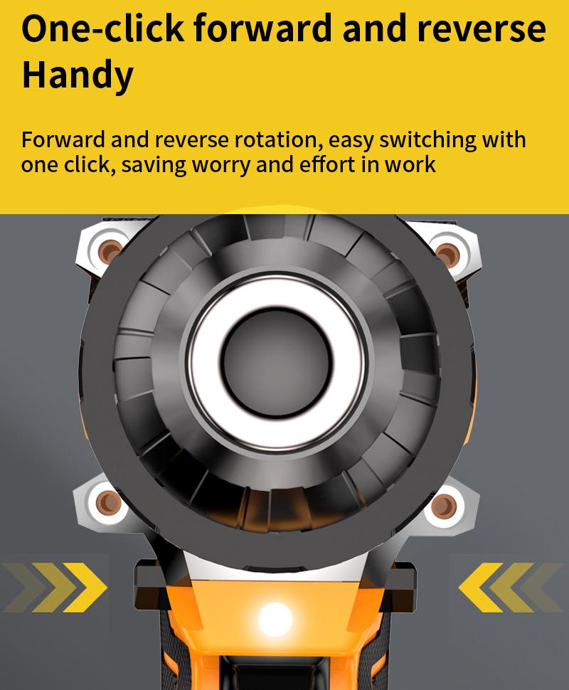 21V household multifunctional wireless drill tool set, impact drill, drill with work light, equipped with 1 or 2 batteries and quick charger, optional drill set and box, screwdriver, tape measure, drill set suitable for home maintenance, men's gift