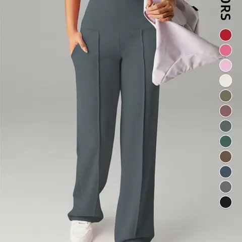 New Women's Yoga Wide Leg Pants, High Waist Stretchy Flowing Breathable Loose Fit Sport Long Pants, All Seasons Versatile, High Waisted Yoga, Yoga Wear, Activewear Pants, High Waist Sportswear