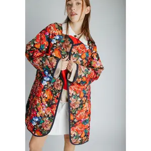 The Janice Quilted Jacket in Navy Floral