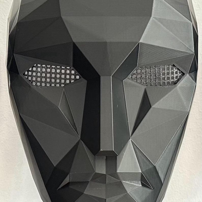 Frontman Mask - Squid Game Inspired 3D Printed Black PLA for Cosplay & Fan Events with Strap