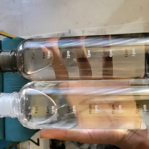 Two Lightweight Transparent Water Bottles with Time Markers, Durable PP Material, Ideal for Outdoor Sports, Fitness & Travel Use, Hydration Bottle