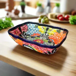 Large Talavera Serving Dish | Hand-Painted Mexican Ceramic Bowl