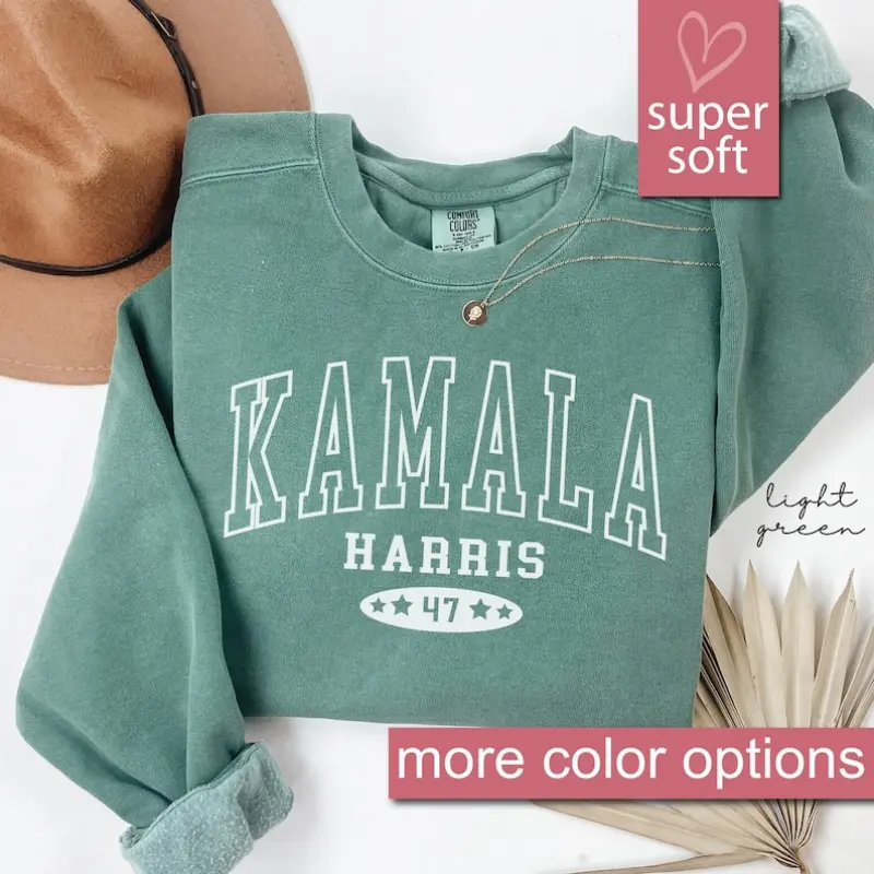 Comfort Colors® Kamala 2024 President Sweatshirt, Kamala Harris President 2024 Sweatshirts, Womens Power, Democrat Sweaters, Election 2024