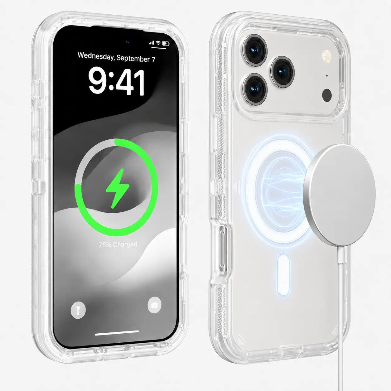 NUYETE 3 IN 1 Shockproof Magnetic Case for iPhone 17 Pro Max 16 15 14 13 Pro Max, Compatible with MagSafe, Dual Layer Heavy Duty Protective Crystal Clear Phone Cover,back to school,back to school haul